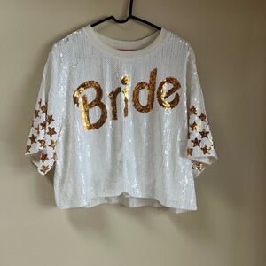 NWT BRIDE SEQUIN CROP TOP